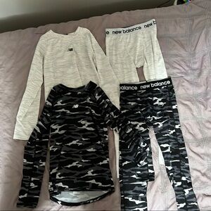 New Balance Black and White Thermal Heat Leggings - Boys Apparel - 10/12